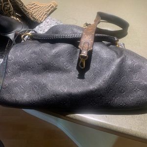 authentic Louis Vuitton  all black leather bag